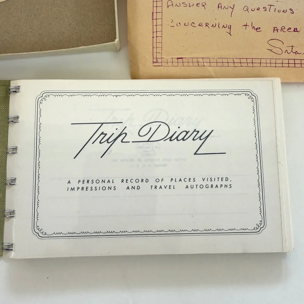 Vintage Eaton Trip Diary‎ Travel Journal World Map NOS w/ Box 1973 USA